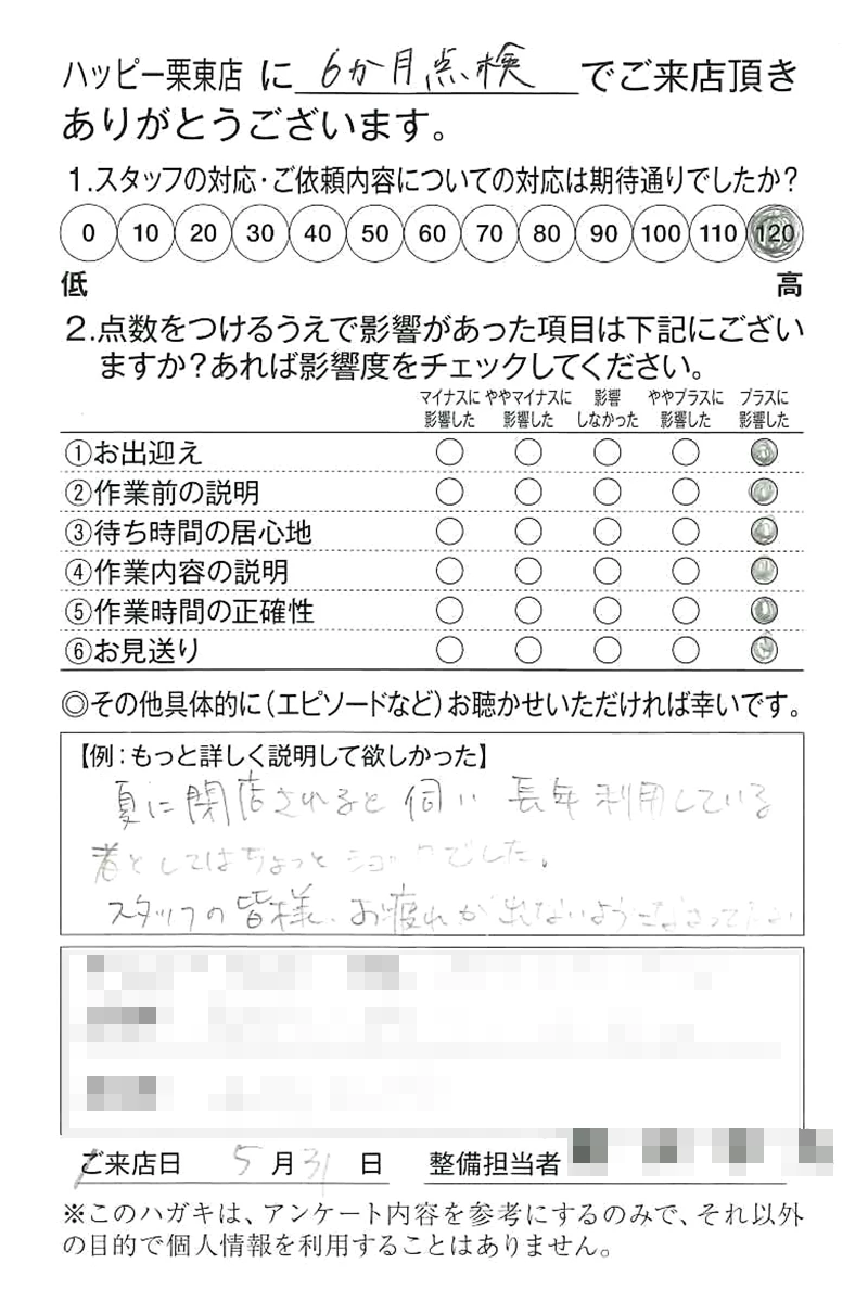 ハッピー栗東店250531Y様